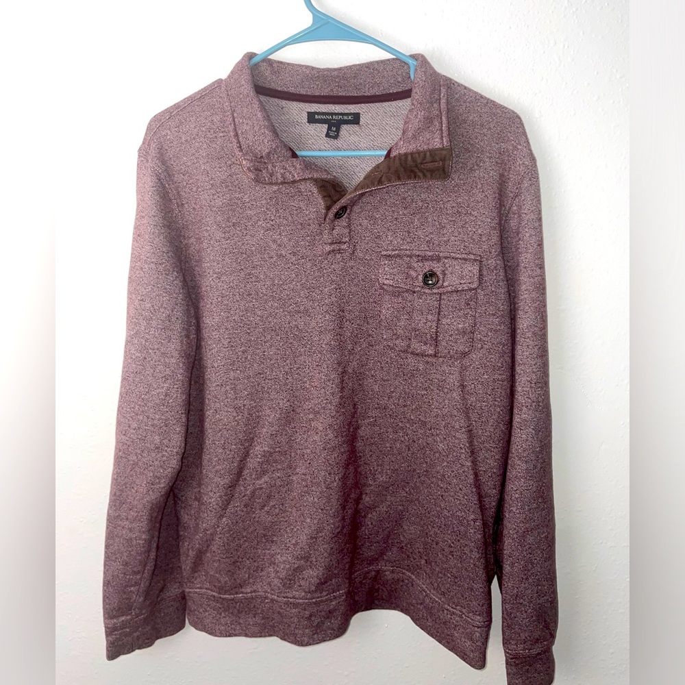 Banana Republic Quarter Button Pullover Sweatshirt size Medium